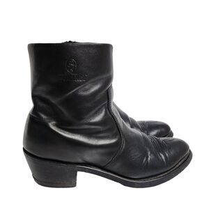DURANGO LEATHER UPPER ROUND TOE SIDE ZIPPER BOOT